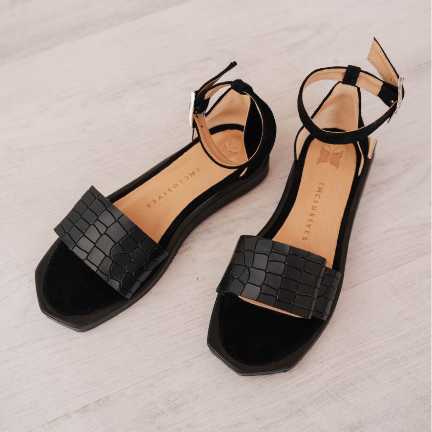  .Sandale - Coquette - Croco Black 